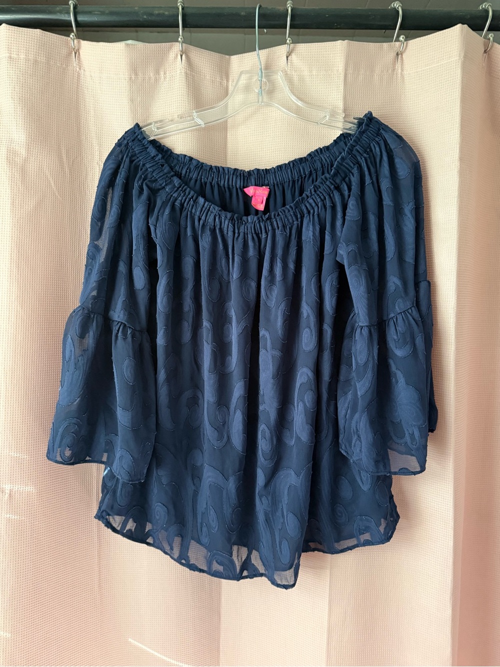 Women's Navy Off-Shoulder Blouse